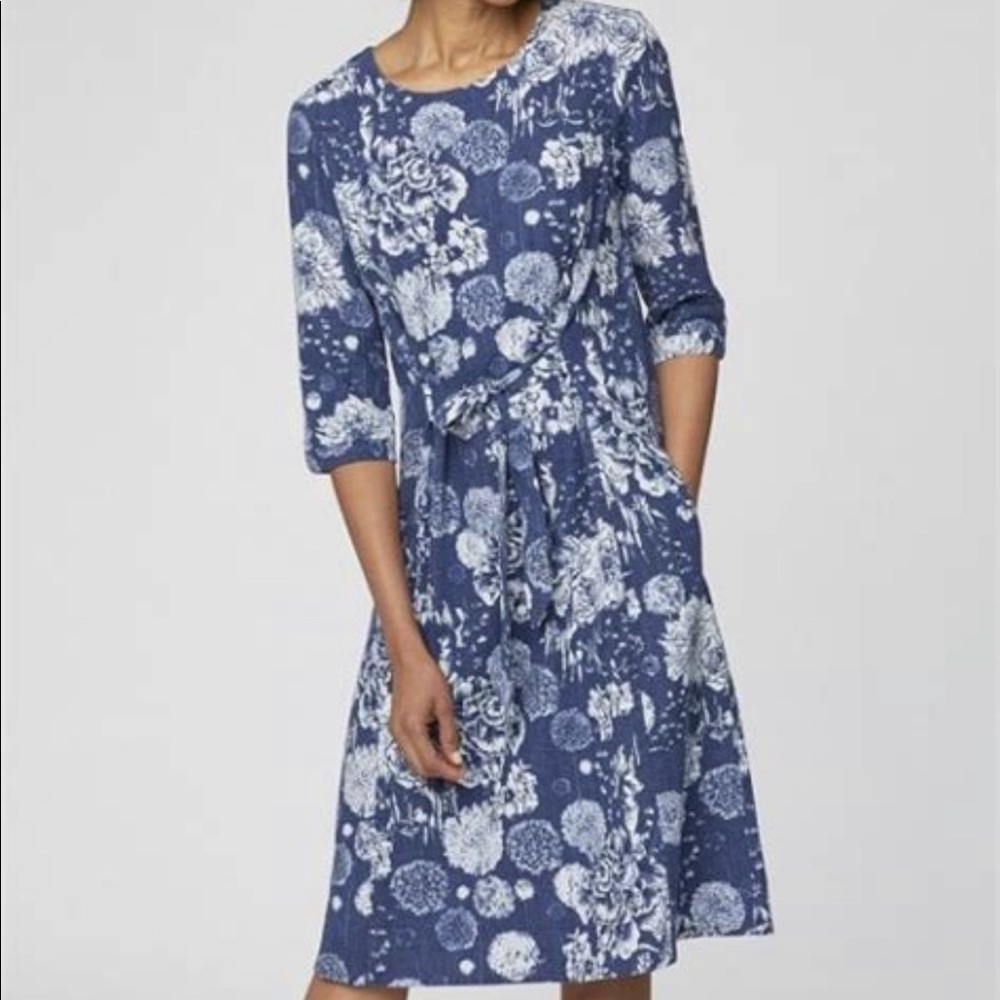 Blue and white hemp dress. Excellent condition